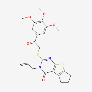 molecular formula C23H24N2O5S2 B5764091 3-allyl-2-{[2-oxo-2-(3,4,5-trimethoxyphenyl)ethyl]thio}-3,5,6,7-tetrahydro-4H-cyclopenta[4,5]thieno[2,3-d]pyrimidin-4-one 