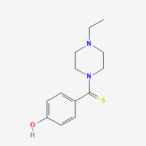 molecular formula C13H18N2OS B5764100 4-[(4-ethyl-1-piperazinyl)carbonothioyl]phenol 