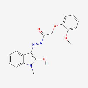 molecular formula C18H17N3O4 B5764103 2-(2-methoxyphenoxy)-N'-(1-methyl-2-oxo-1,2-dihydro-3H-indol-3-ylidene)acetohydrazide 