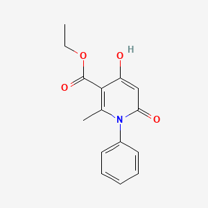 molecular formula C15H15NO4 B576412 1,6-Dihydro-4-hydroxy-2-methyl-6-oxo-1-phenyl-3-pyridinecarboxylic acid ethyl ester CAS No. 1153-83-9