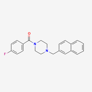 molecular formula C22H21FN2O B5764126 1-(4-fluorobenzoyl)-4-(2-naphthylmethyl)piperazine 