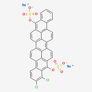 molecular formula C34H14Cl2Na2O8S2 B576413 Disodium dichlorobenzo(rst)phenanthro(10,1,2-cde)pentaphene-9,18-diyl disulphate CAS No. 1324-57-8