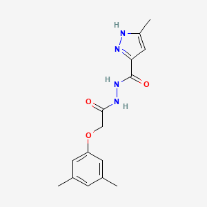 molecular formula C15H18N4O3 B5764139 N'-[(3,5-dimethylphenoxy)acetyl]-3-methyl-1H-pyrazole-5-carbohydrazide 
