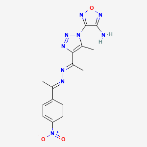 molecular formula C15H15N9O3 B5764168 1-[1-(4-amino-1,2,5-oxadiazol-3-yl)-5-methyl-1H-1,2,3-triazol-4-yl]ethanone [1-(4-nitrophenyl)ethylidene]hydrazone 