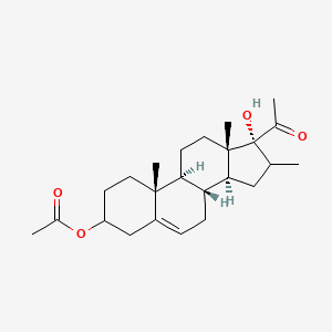 molecular formula C24H36O4 B576418 17-Hydroxy-16-methyl-20-oxopregn-5-en-3-yl acetate CAS No. 1249-66-7