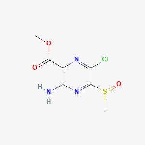 molecular formula C7H8ClN3O3S B576419 Methyl 3-amino-6-chloro-5-(methylsulfinyl)pyrazine-2-carboxylate CAS No. 1503-05-5