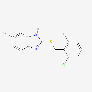 molecular formula C14H9Cl2FN2S B5764198 5-chloro-2-[(2-chloro-6-fluorobenzyl)thio]-1H-benzimidazole 