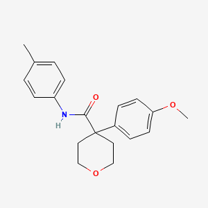 molecular formula C20H23NO3 B5764220 4-(4-methoxyphenyl)-N-(4-methylphenyl)tetrahydro-2H-pyran-4-carboxamide 