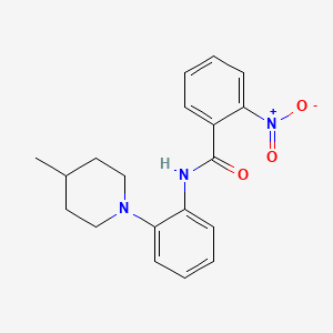 molecular formula C19H21N3O3 B5764284 N-[2-(4-methyl-1-piperidinyl)phenyl]-2-nitrobenzamide 
