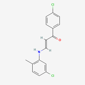 3-[(5-chloro-2-methylphenyl)amino]-1-(4-chlorophenyl)-2-propen-1-one