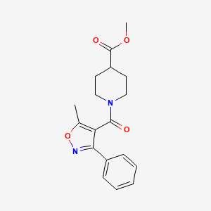 molecular formula C18H20N2O4 B5764329 methyl 1-[(5-methyl-3-phenyl-4-isoxazolyl)carbonyl]-4-piperidinecarboxylate 
