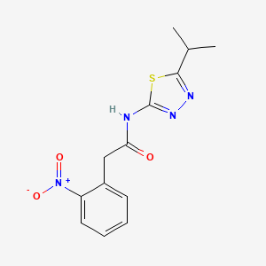 molecular formula C13H14N4O3S B5764421 N-(5-isopropyl-1,3,4-thiadiazol-2-yl)-2-(2-nitrophenyl)acetamide 