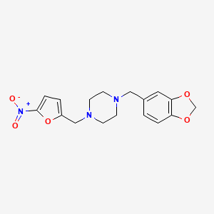 molecular formula C17H19N3O5 B5764426 1-(1,3-benzodioxol-5-ylmethyl)-4-[(5-nitro-2-furyl)methyl]piperazine 