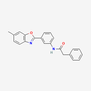 molecular formula C22H18N2O2 B5764429 N-[3-(6-methyl-1,3-benzoxazol-2-yl)phenyl]-2-phenylacetamide 
