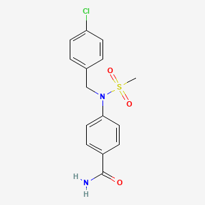 molecular formula C15H15ClN2O3S B5764448 4-[(4-chlorobenzyl)(methylsulfonyl)amino]benzamide 