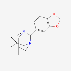 2-(1,3-benzodioxol-5-yl)-5,7-dimethyl-1,3-diazatricyclo[3.3.1.1~3,7~]decane