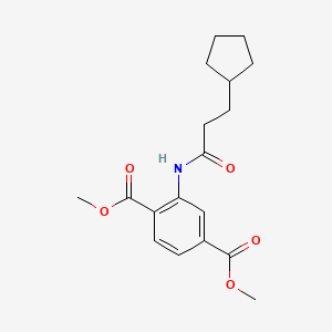 molecular formula C18H23NO5 B5764544 dimethyl 2-[(3-cyclopentylpropanoyl)amino]terephthalate 