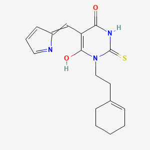 1-[2-(1-cyclohexen-1-yl)ethyl]-5-(1H-pyrrol-2-ylmethylene)-2-thioxodihydro-4,6(1H,5H)-pyrimidinedione