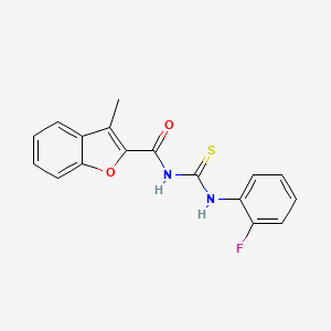 molecular formula C17H13FN2O2S B5764583 N-{[(2-fluorophenyl)amino]carbonothioyl}-3-methyl-1-benzofuran-2-carboxamide 