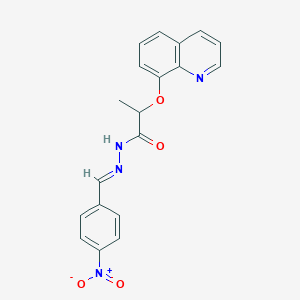 molecular formula C19H16N4O4 B5764619 N'-(4-nitrobenzylidene)-2-(8-quinolinyloxy)propanohydrazide 