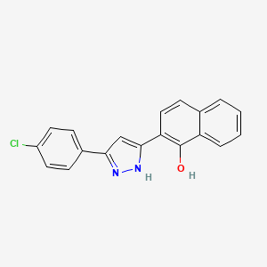 molecular formula C19H13ClN2O B5764686 2-[5-(4-chlorophenyl)-1H-pyrazol-3-yl]-1-naphthol 