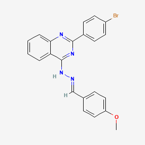 molecular formula C22H17BrN4O B5764693 4-methoxybenzaldehyde [2-(4-bromophenyl)-4-quinazolinyl]hydrazone 