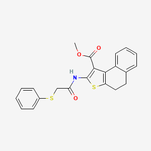 molecular formula C22H19NO3S2 B5764700 methyl 2-{[(phenylthio)acetyl]amino}-4,5-dihydronaphtho[2,1-b]thiophene-1-carboxylate 
