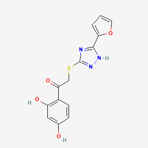 molecular formula C14H11N3O4S B5764704 1-(2,4-dihydroxyphenyl)-2-{[5-(2-furyl)-4H-1,2,4-triazol-3-yl]thio}ethanone 