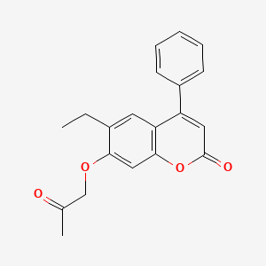 molecular formula C20H18O4 B5764724 6-ethyl-7-(2-oxopropoxy)-4-phenyl-2H-chromen-2-one 