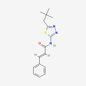 molecular formula C16H19N3OS B5764737 N-[5-(2,2-dimethylpropyl)-1,3,4-thiadiazol-2-yl]-3-phenylacrylamide 
