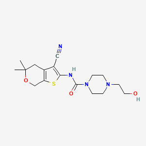 N-(3-cyano-5,5-dimethyl-4,7-dihydro-5H-thieno[2,3-c]pyran-2-yl)-4-(2-hydroxyethyl)-1-piperazinecarboxamide