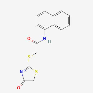 molecular formula C15H12N2O2S2 B5764775 N-1-naphthyl-2-[(4-oxo-4,5-dihydro-1,3-thiazol-2-yl)thio]acetamide 