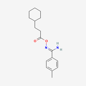 molecular formula C17H24N2O2 B5764807 N'-[(3-cyclohexylpropanoyl)oxy]-4-methylbenzenecarboximidamide 