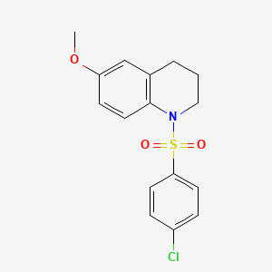 molecular formula C16H16ClNO3S B5764858 1-[(4-chlorophenyl)sulfonyl]-6-methoxy-1,2,3,4-tetrahydroquinoline 