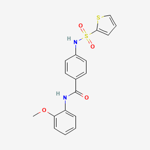 molecular formula C18H16N2O4S2 B5764859 N-(2-methoxyphenyl)-4-[(2-thienylsulfonyl)amino]benzamide 