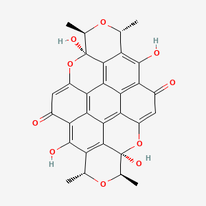 (7R,9R,10R,18R,20R,21R)-10,16,21,30-tetrahydroxy-7,9,18,20-tetramethyl-8,11,19,22-tetraoxanonacyclo[15.11.1.16,26.02,15.03,12.04,27.05,10.021,29.023,28]triaconta-1(29),2(15),3,5,12,16,23,26(30),27-nonaene-14,25-dione