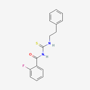 molecular formula C16H15FN2OS B5764868 2-fluoro-N-{[(2-phenylethyl)amino]carbonothioyl}benzamide 