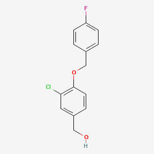 molecular formula C14H12ClFO2 B5764888 {3-chloro-4-[(4-fluorobenzyl)oxy]phenyl}methanol 