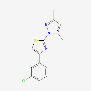 molecular formula C14H12ClN3S B5764895 4-(3-chlorophenyl)-2-(3,5-dimethyl-1H-pyrazol-1-yl)-1,3-thiazole 