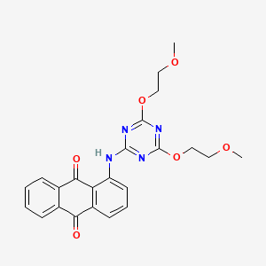 molecular formula C23H22N4O6 B576490 1-[[4,6-Bis(2-methoxyethoxy)-1,3,5-triazin-2-yl]amino]anthracene-9,10-dione CAS No. 14179-98-7