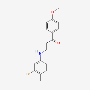 molecular formula C17H18BrNO2 B5764902 3-[(3-bromo-4-methylphenyl)amino]-1-(4-methoxyphenyl)-1-propanone 