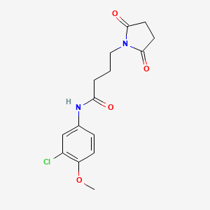 molecular formula C15H17ClN2O4 B5764915 N-(3-chloro-4-methoxyphenyl)-4-(2,5-dioxo-1-pyrrolidinyl)butanamide 