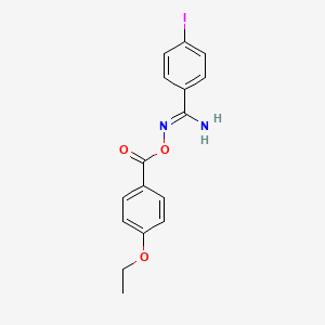 molecular formula C16H15IN2O3 B5764920 N'-[(4-ethoxybenzoyl)oxy]-4-iodobenzenecarboximidamide 