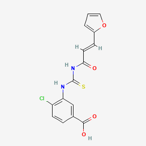 molecular formula C15H11ClN2O4S B5764927 4-chloro-3-[({[3-(2-furyl)acryloyl]amino}carbonothioyl)amino]benzoic acid 