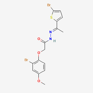 molecular formula C15H14Br2N2O3S B5764961 2-(2-bromo-4-methoxyphenoxy)-N'-[1-(5-bromo-2-thienyl)ethylidene]acetohydrazide 