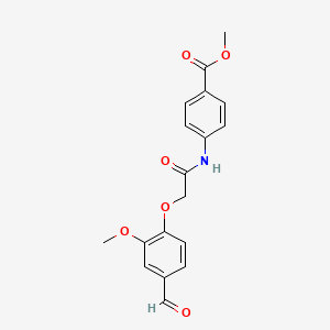 molecular formula C18H17NO6 B5764962 methyl 4-{[(4-formyl-2-methoxyphenoxy)acetyl]amino}benzoate 