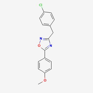 molecular formula C16H13ClN2O2 B5765004 3-(4-chlorobenzyl)-5-(4-methoxyphenyl)-1,2,4-oxadiazole 