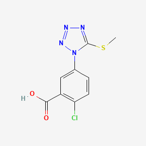 molecular formula C9H7ClN4O2S B5765011 2-chloro-5-[5-(methylthio)-1H-tetrazol-1-yl]benzoic acid 