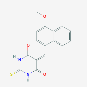 molecular formula C16H12N2O3S B5765026 5-[(4-methoxy-1-naphthyl)methylene]-2-thioxodihydro-4,6(1H,5H)-pyrimidinedione 