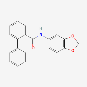 molecular formula C20H15NO3 B5765035 N-1,3-benzodioxol-5-yl-2-biphenylcarboxamide 